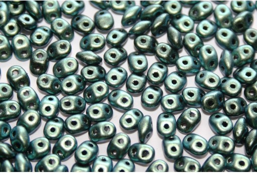 Superduo Beads Polychrome Aqua Teal 5x2,5mm - 10gr
