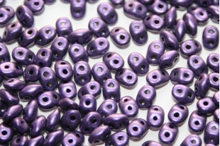 Superduo Beads Metallic Suede Purple 5x2,5mm - 10gr