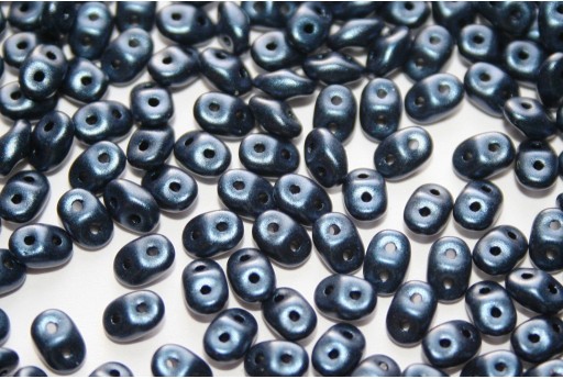 Perline Superduo Metallic Suede Dark Blue 5x2,5mm - 10g