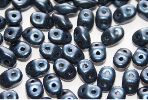 Perline Superduo Metallic Suede Dark Blue 5x2,5mm - 10g 2