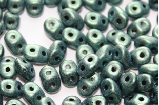 Superduo Beads Metallic Suede Light Green 5x2,5mm - 10gr
