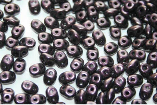 Superduo Beads Metallic Suede Dark Plum 5x2,5mm - 10gr