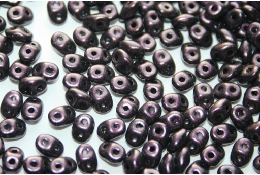 Perline Superduo Metallic Suede Dark Plum 5x2,5mm - 10gr