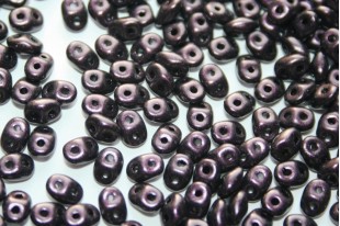 Perline Superduo Metallic Suede Dark Plum 5x2,5mm - 10gr