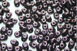 Superduo Beads Metallic Suede Dark Plum 5x2,5mm - 10gr