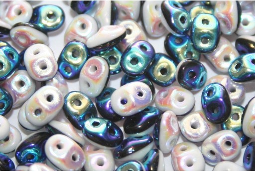 Superduo Beads Duets Black/White Full AB 5x2,5mm - 10gr 2