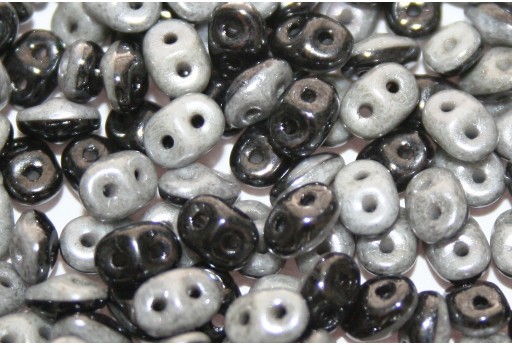 Superduo Beads Duets Black/Grey Luster  5x2,5mm - 10gr 2
