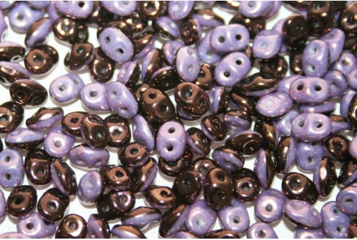 Superduo Beads Duets Black/Vega Luster  5x2,5mm - 10gr