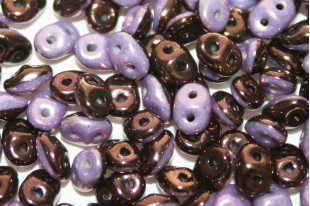 Superduo Beads Duets Black/Vega Luster  5x2,5mm - 10gr