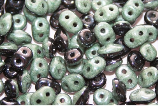 Superduo Beads Duets Black/Green Luster  5x2,5mm - 10gr 2