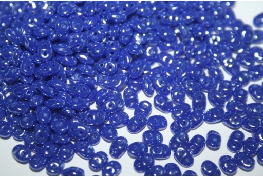 Perline Superduo Hematite-Opaque Blue 5x2,5mm -10g