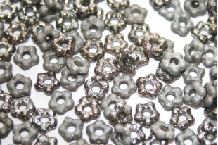 Flower Beads Etched Full Chrome 5mm - 50pcs