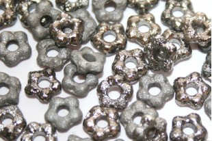 Flower Beads Etched Full Chrome 5mm - 50pcs