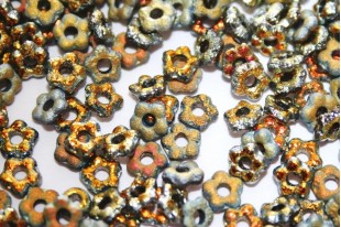 Flower Beads Etched Full Marea 5mm - 50pcs