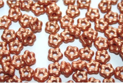 Flower Beads Metallic Copper 5mm - 50pcs