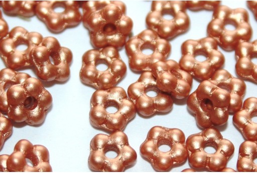 Flower Beads Metallic Copper 5mm - 50pcs 2