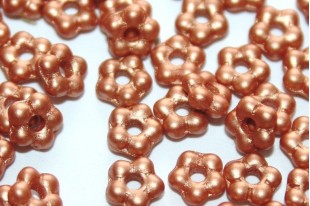 Flower Beads Metallic Copper 5mm - 50pcs