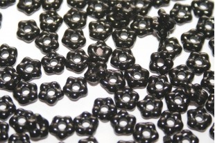 Flower Beads Jet 5mm - 50pcs