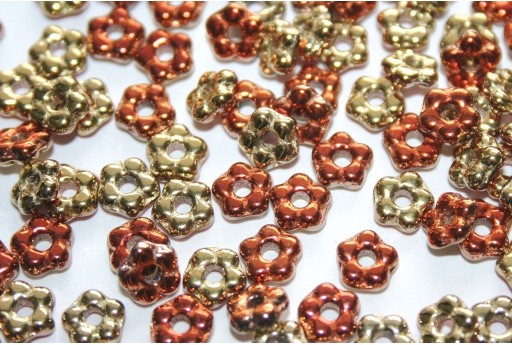 Flower Beads Jet California Gold Rush 5mm - 50pcs