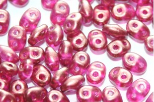 Superduo Beads Halo-Madder Rose 5x2,5mm - 10gr