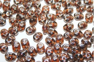 Superduo Beads Luster-Smoky Topaz 5x2,5mm - 10gr