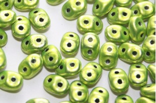 Superduo Beads Metalust Electric Green 5x2,5mm - 10gr