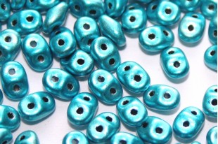 Superduo Beads Metalust Turquoise 5x2,5mm - 10gr