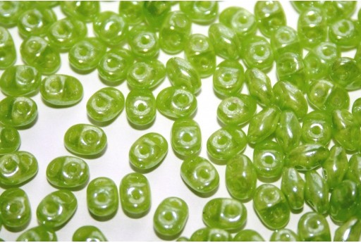 Perline Superduo Luster Milky Dk Peridot 5x2,5mm - 10gr