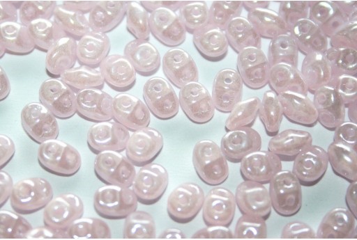 Superduo Beads Luster-Opal Light Pink 5x2,5mm - 10gr