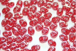 Perline Superduo Luster-Siam Ruby 5x2,5mm - 10gr