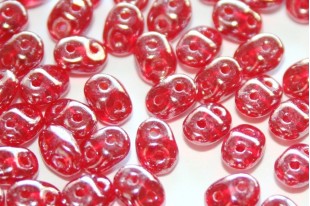 Perline Superduo Luster-Siam Ruby 5x2,5mm - 10gr