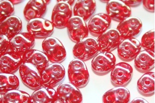 Superduo Beads Luster-Siam Ruby 5x2,5mm - 10gr