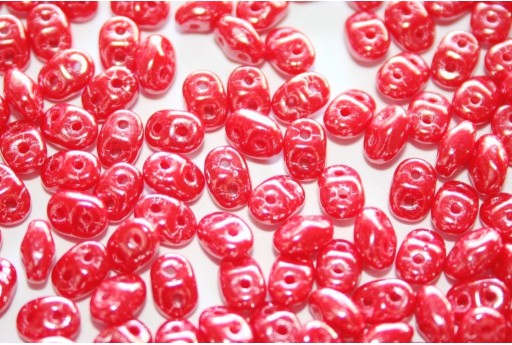 Superduo Beads Luster Coral Red 5x2,5mm - 10gr