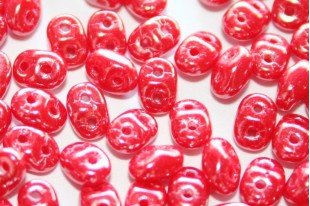 Superduo Beads Luster Coral Red 5x2,5mm - 10gr