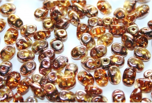 Perline Superduo Copper-Topaz 5x2,5mm - 10gr