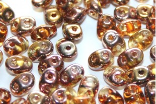 Superduo Beads Copper-Topaz 5x2,5mm - 10gr