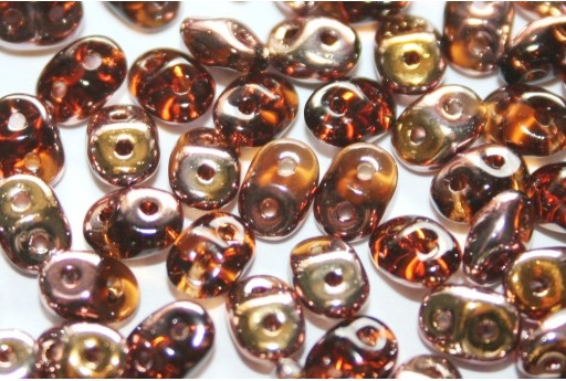 Superduo Beads Smoky Topaz Capri Gold 5x2,5mm - 10gr 2