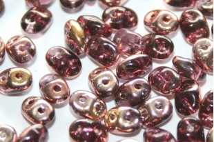 Perline Superduo Copper-Amethyst 5x2,5mm - 10gr