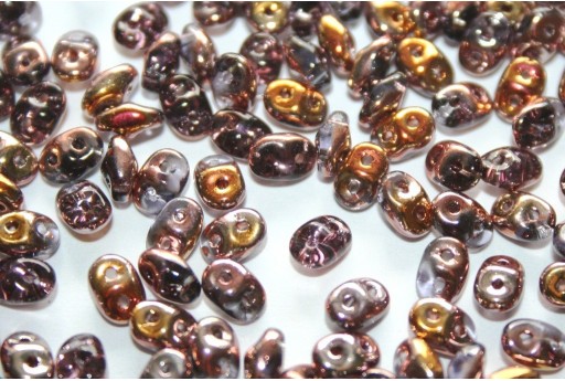 Superduo Beads Tanzanite Capri Gold 5x2,5mm - 10gr