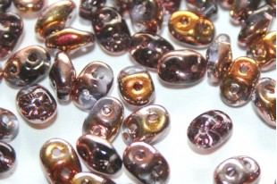 Superduo Beads Tanzanite Capri Gold 5x2,5mm - 10gr