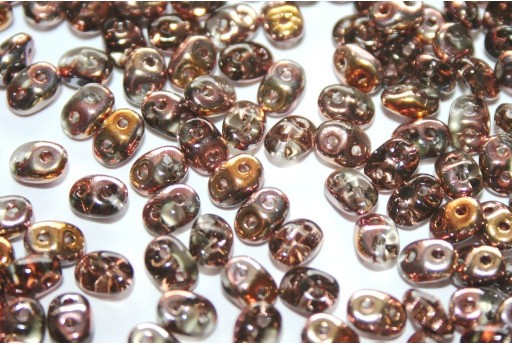 Perline Superduo Black Diamond Capri Gold 5x2,5mm - 10gr