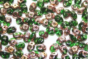 Perline Superduo Chrysolite Capri Gold 5x2,5mm - 10gr