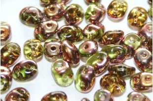 Perline Superduo Olivine Capri Gold 5x2,5mm - 10gr