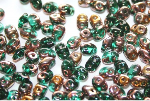 Perline Superduo Emerald Capri Gold 5x2,5mm - 10gr