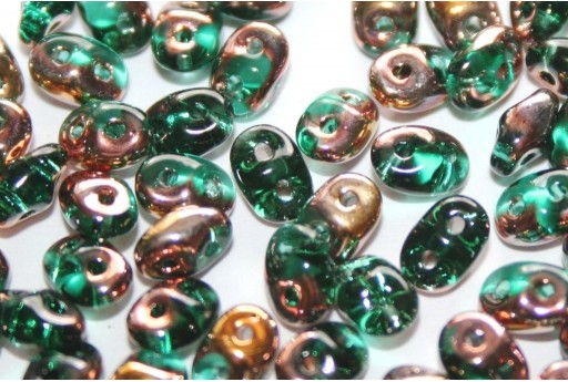 Superduo Beads Emerald Capri Gold 5x2,5mm - 10gr 2