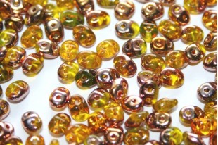 Superduo Beads Amber Capri Gold 5x2,5mm - 10gr