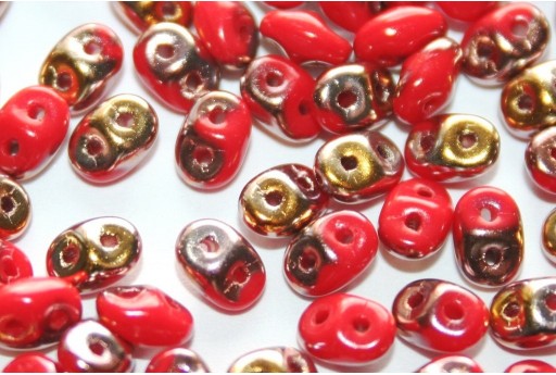 Superduo Beads Opaque Red Capri Gold 5x2,5mm - 10gr 2