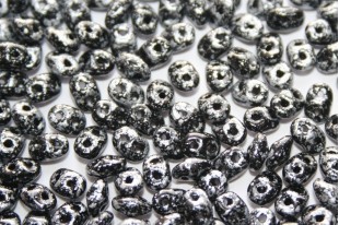 Superduo Beads Tweedy Silver 5x2,5mm - 10gr