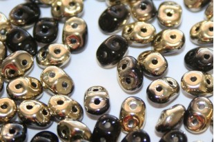 Superduo Beads Jet Amber 5x2,5mm -10gr