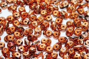 Superduo Beads Jet Full Copper Gold 5x2,5mm - 10gr